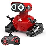 GILOBABY RC Roboter Kinder Spielzeug, Ferngesteuerter Roboter mit 2,4 GHz Fernbedienung, LED-Augen, Flexible Arme, Singender und Tanzender, Geschenke für Kinder Jungen und Mädchen ab 3 Jahre – Rot